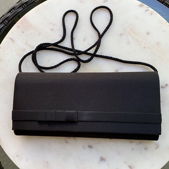 Carla Marchi evening clutch black classic elegant handbag black tie event nwot - Picture 1 of 8